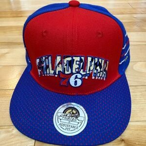 Philadelphia 76ers Snapback Hat City Hunter Red Blue Flat Brim Adjustable